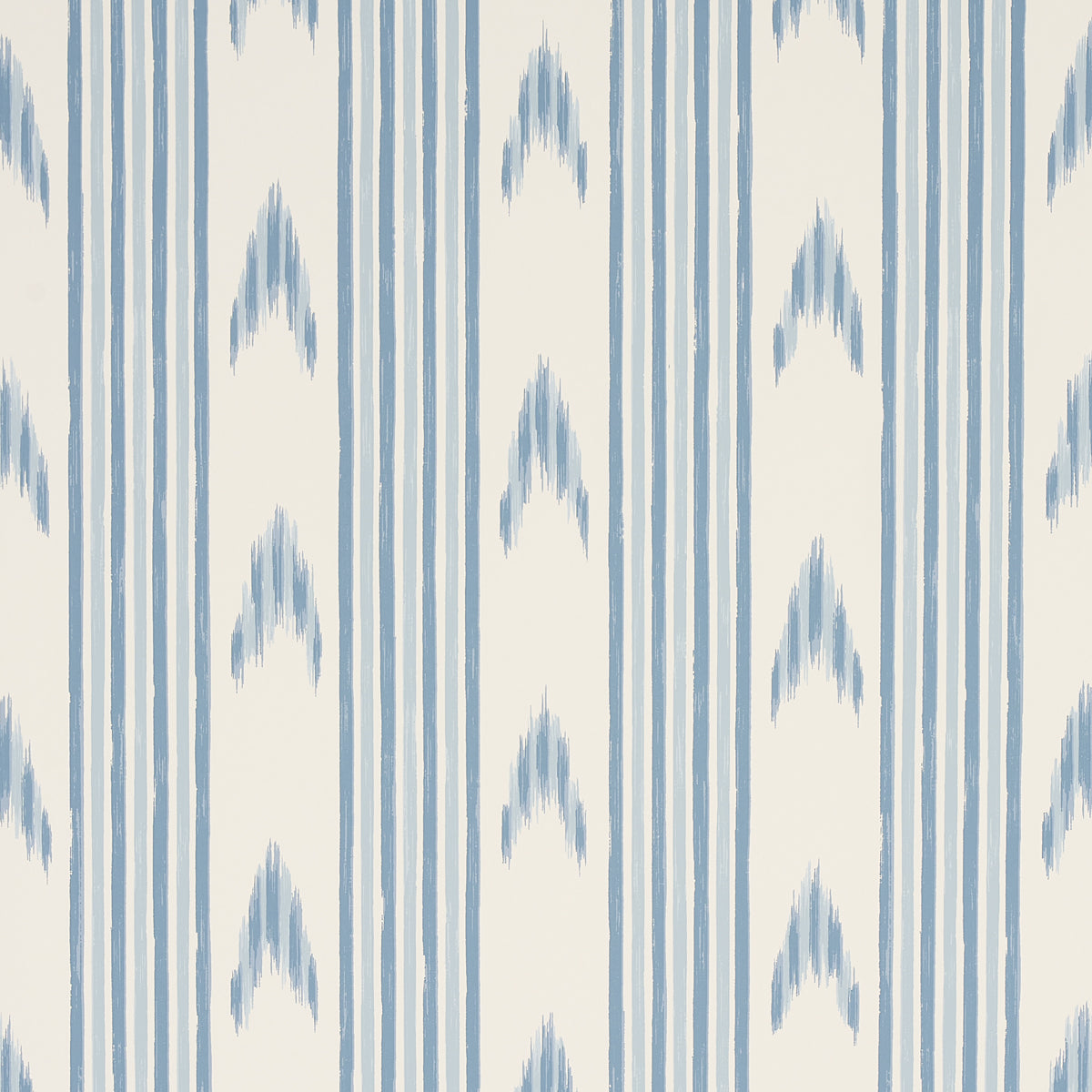 Schumacher Santa Barbara Ikat China Blue Wallpaper Sample 5009223