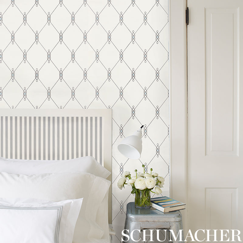 Schumacher Diso Blue Wallpaper Sample 5009230