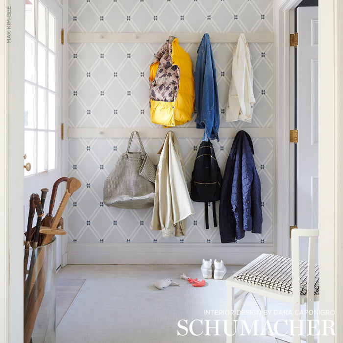 Schumacher Asolo Blue Wallpaper Sample 5009240