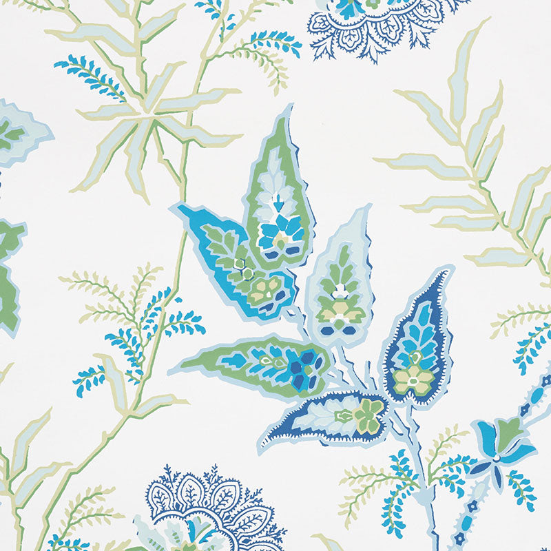 Schumacher Emperor's Vine Peacock Wallpaper Sample 5009290