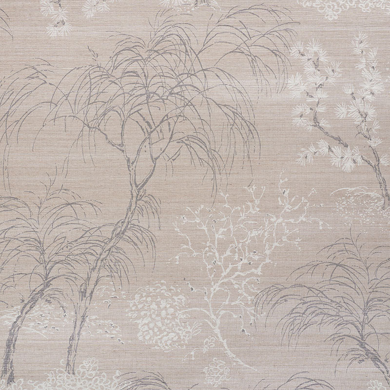 Schumacher Mori Hemp Shimmer Moonstone Wallpaper 5009390