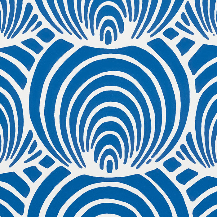 Schumacher Coralline Blue Wallpaper Sample 5009430