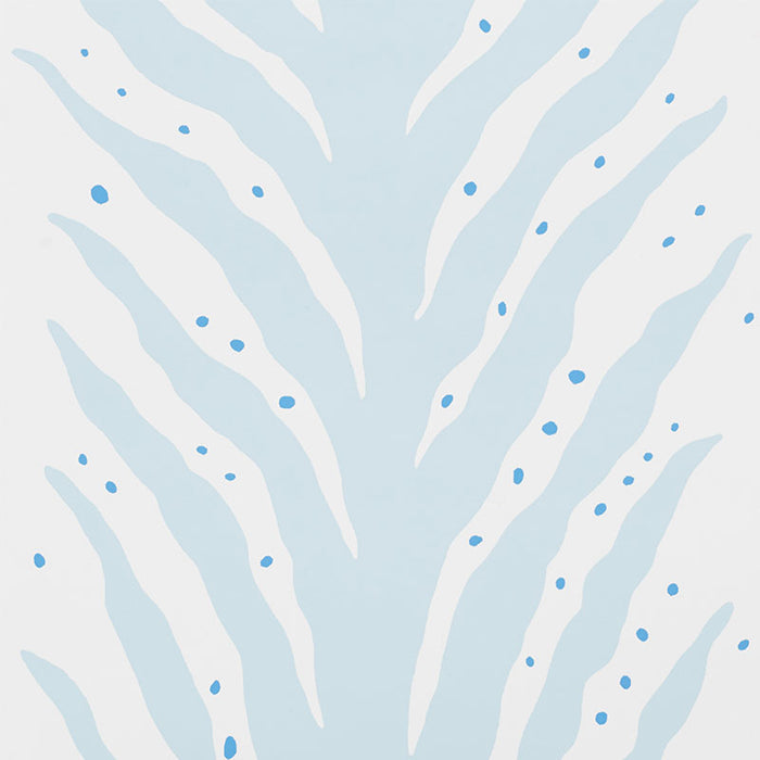 Schumacher Creeping Fern Slumber Blue Wallpaper Sample 5009451