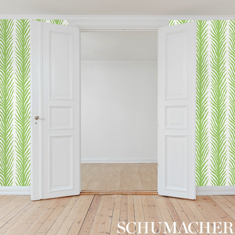 Schumacher Creeping Fern Lemonade Wallpaper Sample 5009452