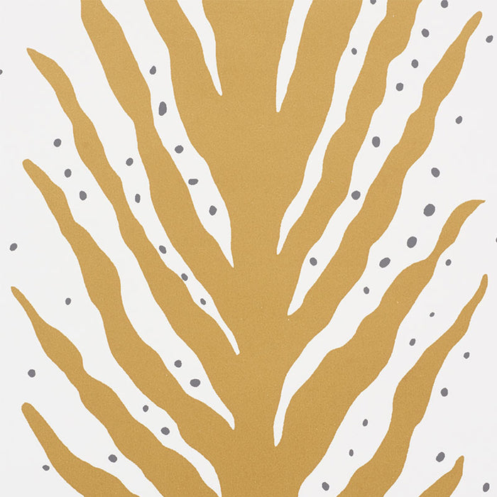 Schumacher Creeping Fern Gold Wallpaper Sample 5009453