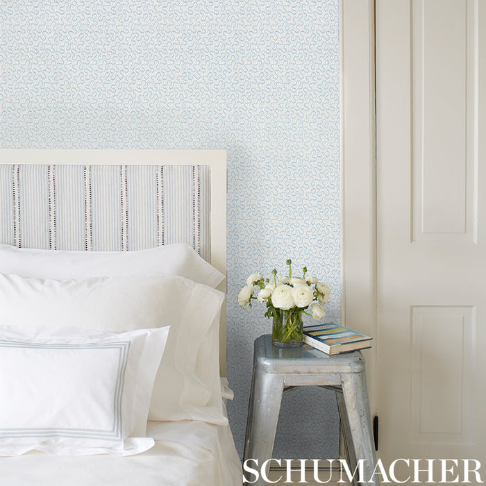 Schumacher Meander Slumber Blue Wallpaper Sample 5009472