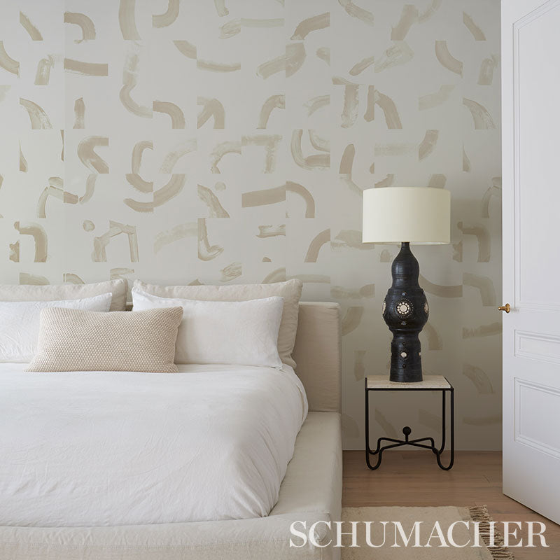 Schumacher Sepiessa Panel Set Neutral Wallpaper Sample 5009492