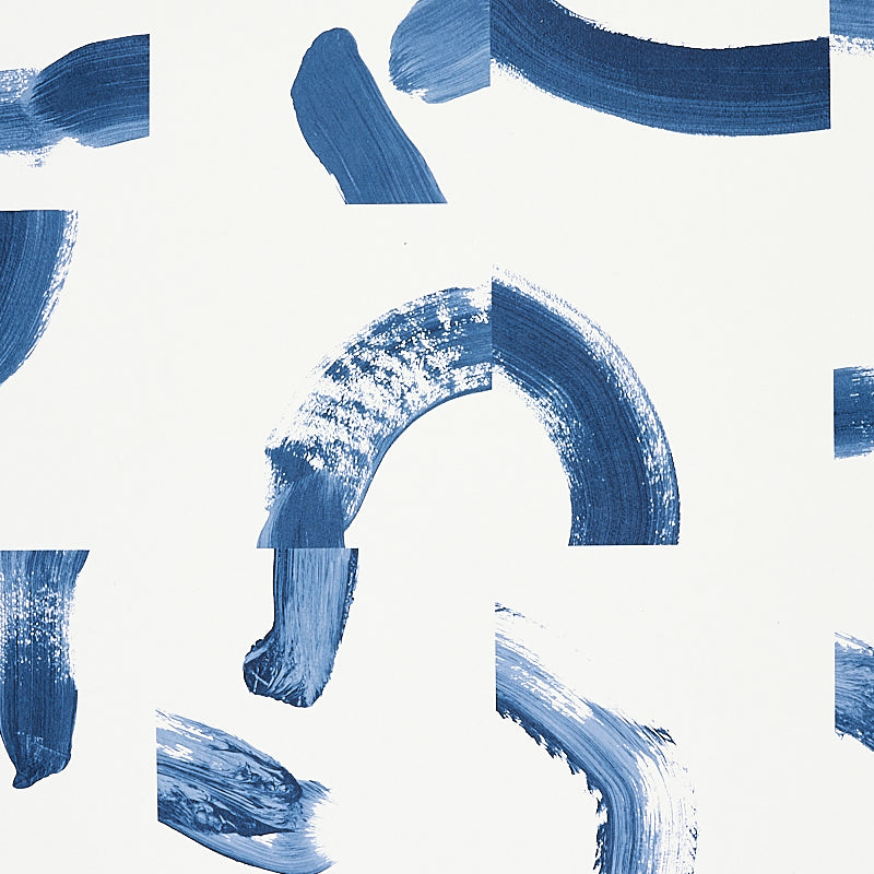 Schumacher Sepiessa Panel Set Blue Wallpaper Sample 5009494