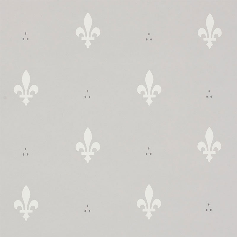 Schumacher Fleur De Lis Grey Wallpaper Sample 5009502