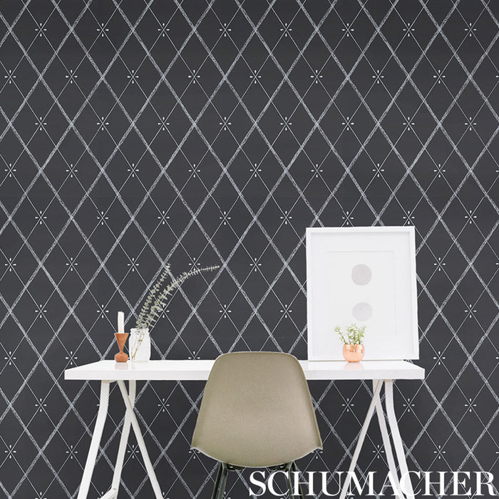 Schumacher Kasumi Diamond Chalkboard Wallpaper Sample 5009510