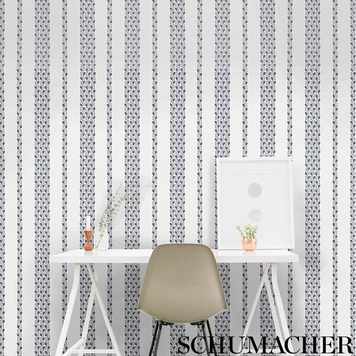 Schumacher Lillian Vine Carbon Wallpaper Sample 5009523