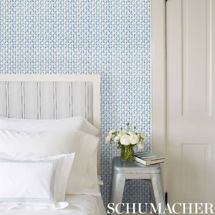 Schumacher Trevi Diamond Porcelain Wallpaper Sample 5009540
