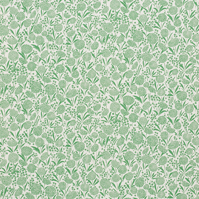Schumacher Chrysanthemum Green Wallpaper Sample 5009551