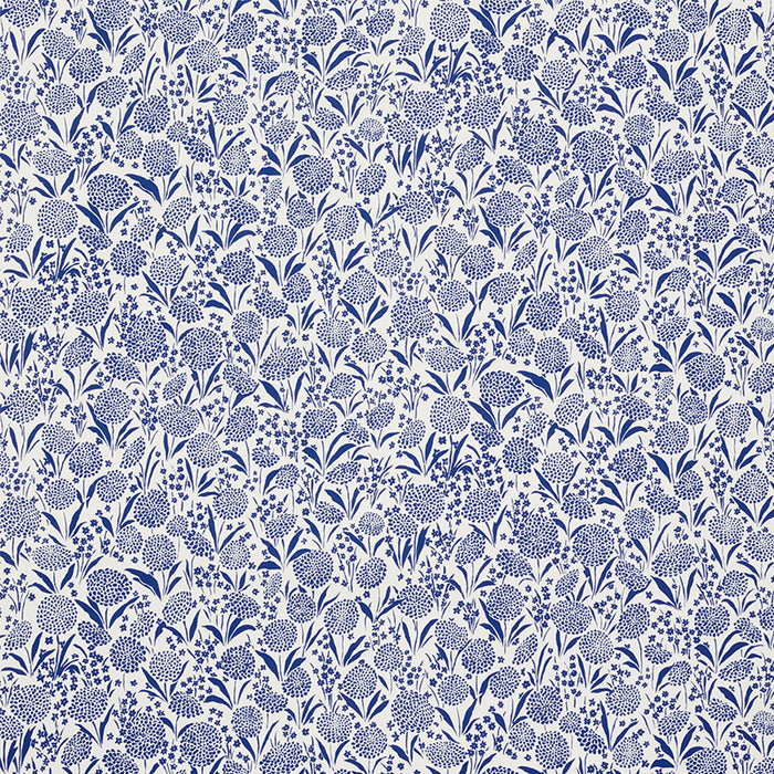 Schumacher Chrysanthemum Blue Wallpaper Sample 5009552