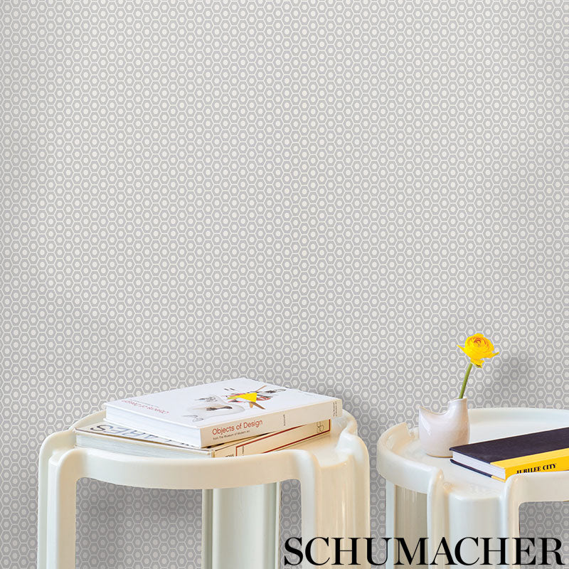 Schumacher Queen B Lavender Wallpaper Sample 5009571