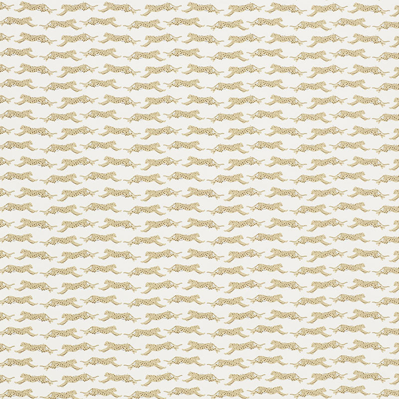 Schumacher Leaping Leopards Sand Wallpaper Sample 5009591