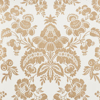 Schumacher Simone Damask Gold Wallpaper 5009610