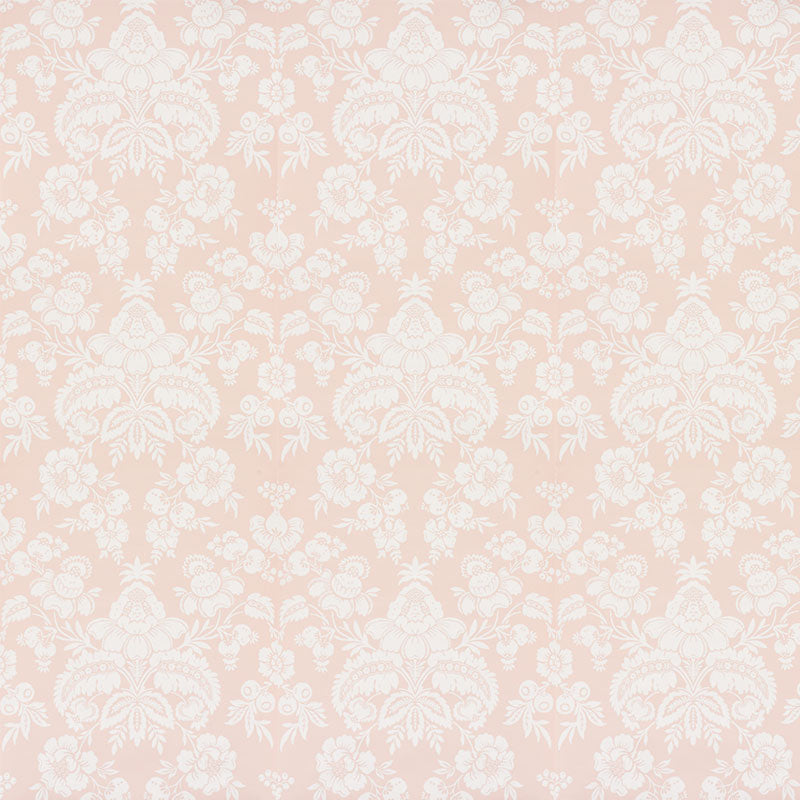 Schumacher Simone Damask Blush Wallpaper 5009611