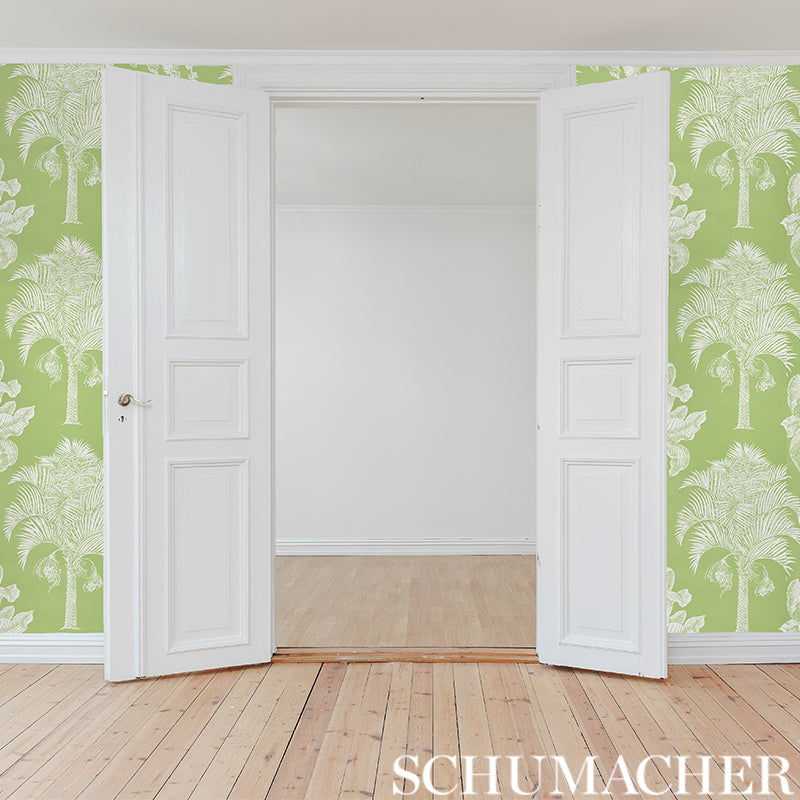 Schumacher Grand Palms Leaf Wallpaper Sample 5009620