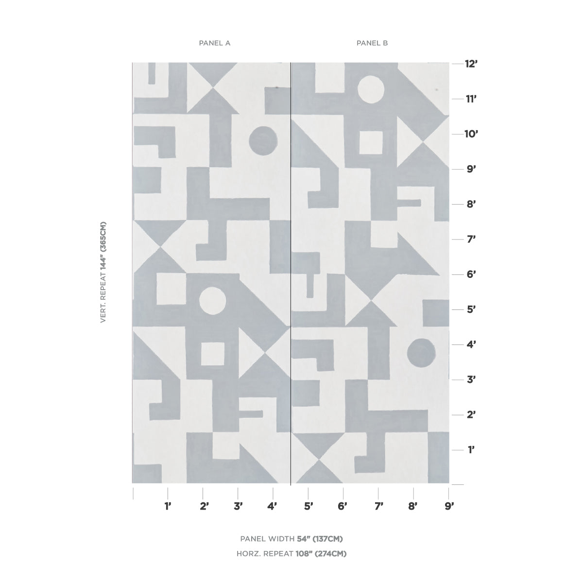 Schumacher Binary Panel Set Silver Wallpaper Sample 5009691