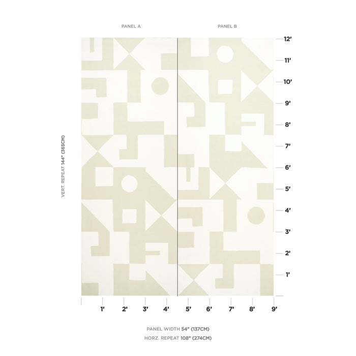 Schumacher Binary Panel Set Natural Wallpaper 5009693