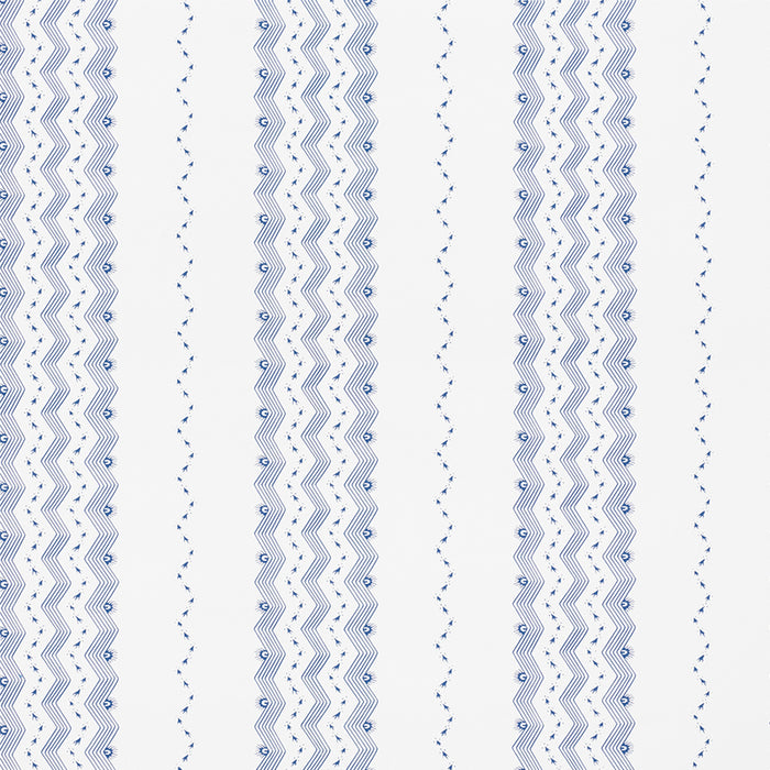 Schumacher Nauset Stripe Indigo Wallpaper Sample 5009740