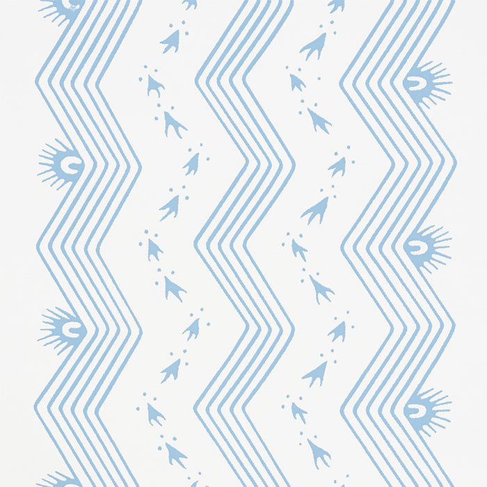 Schumacher Nauset Stripe Sky Wallpaper Sample 5009741