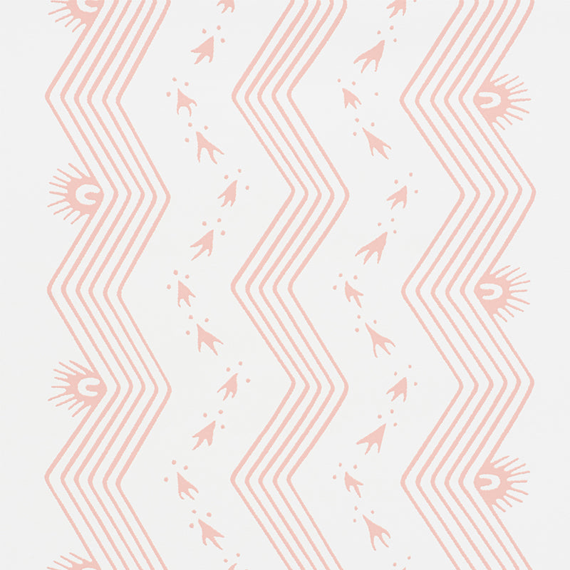 Schumacher Nauset Stripe Blush Wallpaper 5009742
