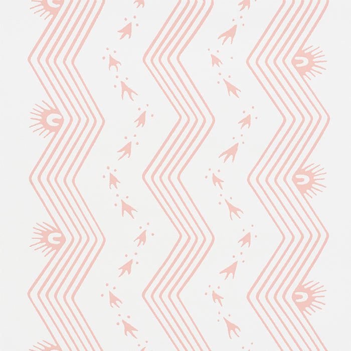 Schumacher Nauset Stripe Blush Wallpaper Sample 5009742