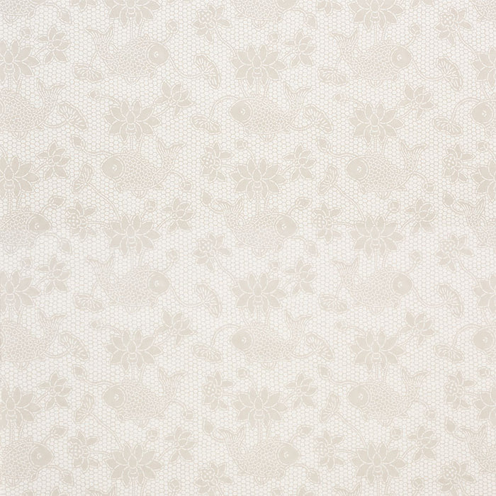 Schumacher Lotus Batik Natural Wallpaper Sample 5009750
