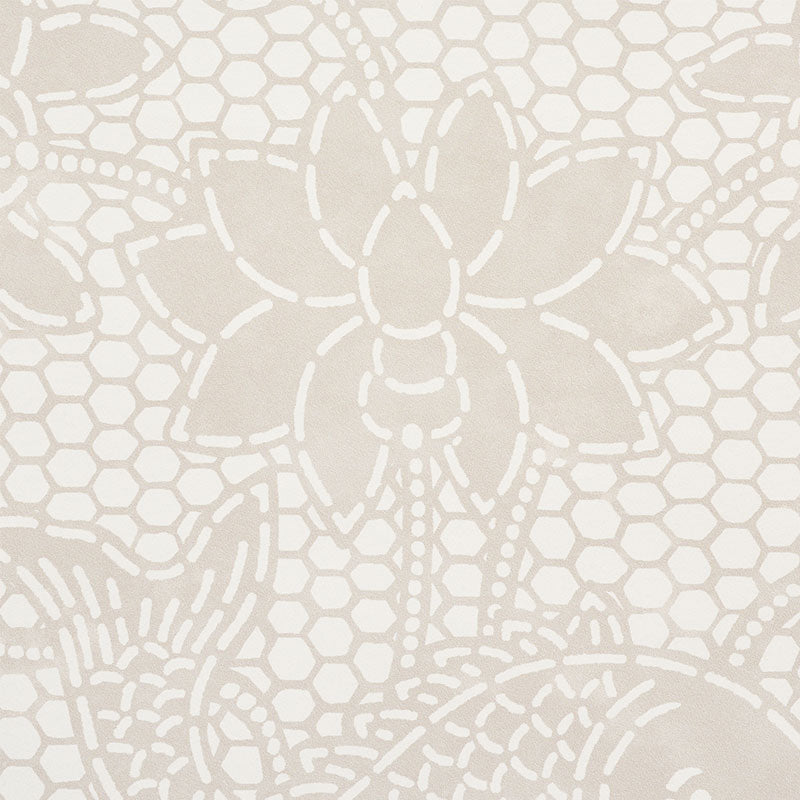 Schumacher Lotus Batik Natural Wallpaper Sample 5009750