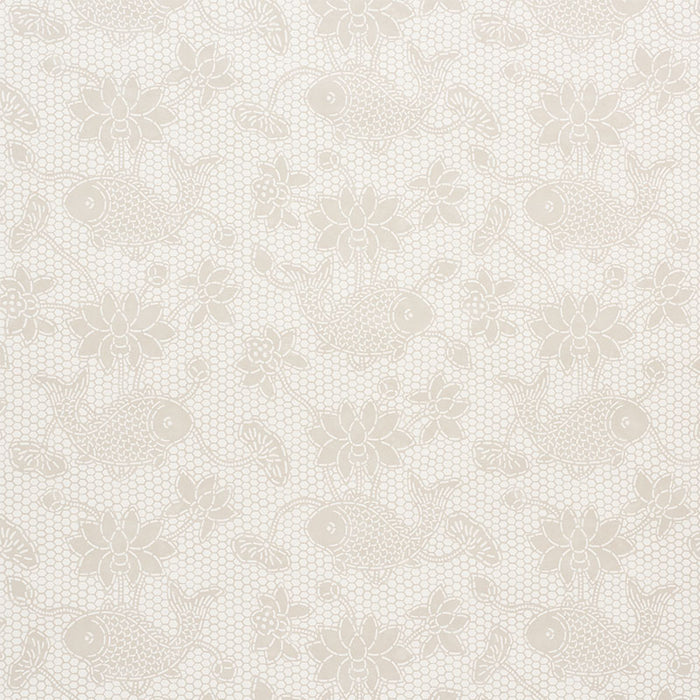 Schumacher Lotus Batik Natural Wallpaper Sample 5009750