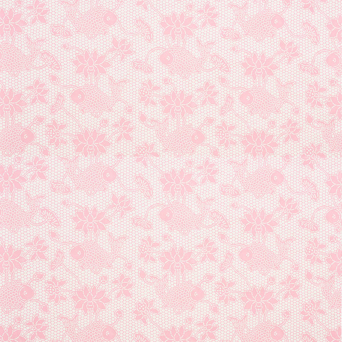 Schumacher Lotus Batik Pink Wallpaper Sample 5009752