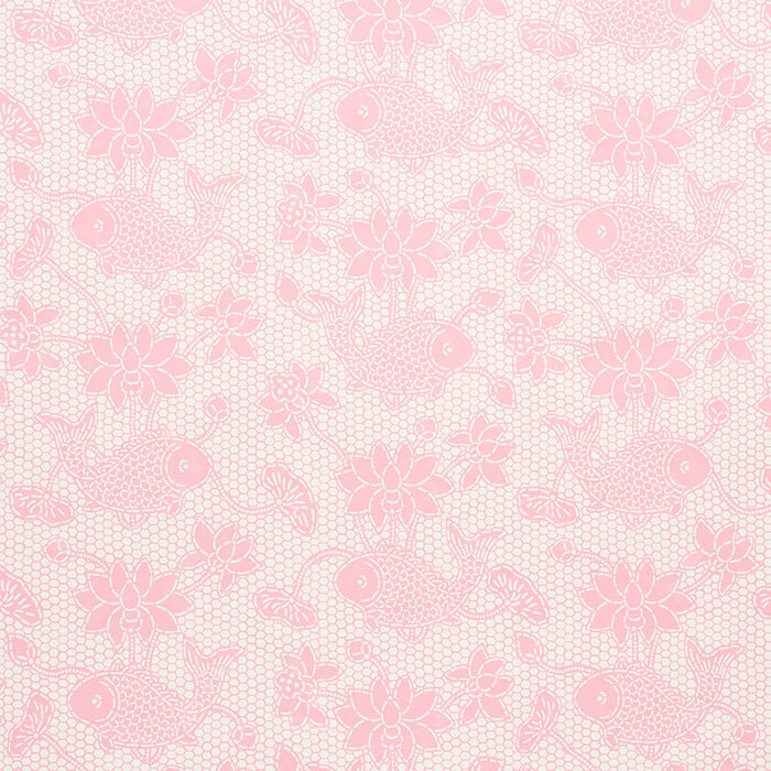 Schumacher Lotus Batik Pink Wallpaper Sample 5009752