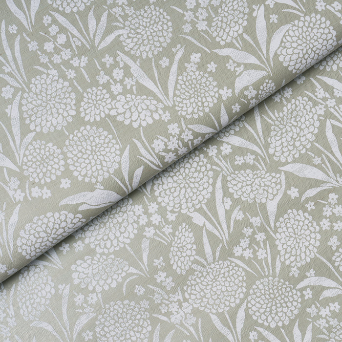 Schumacher Chrysanthemum Sisal Seaglass Wallpaper Sample 5009783