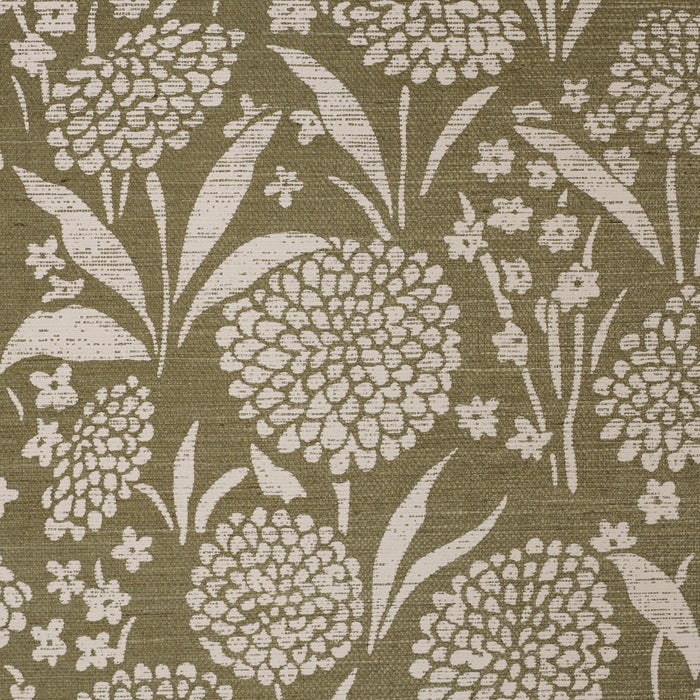 Schumacher Chrysanthemum Sisal Juniper Wallpaper 5009784