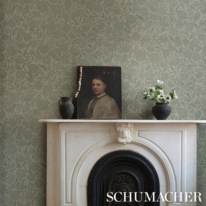 Schumacher Chrysanthemum Sisal Willow Wallpaper 5009785