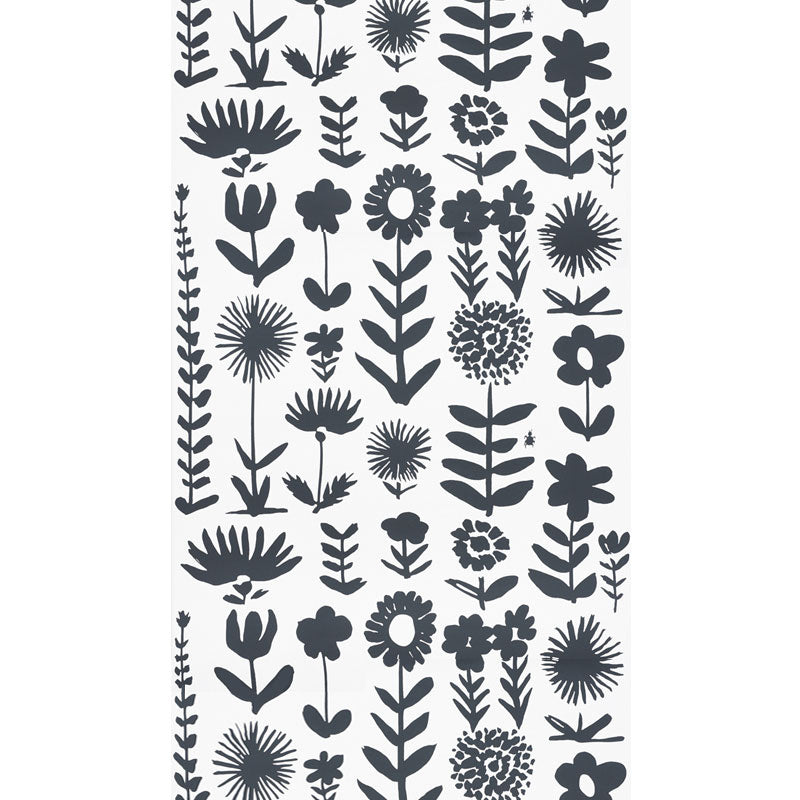 Schumacher Wild Things Black Wallpaper Sample 5009810