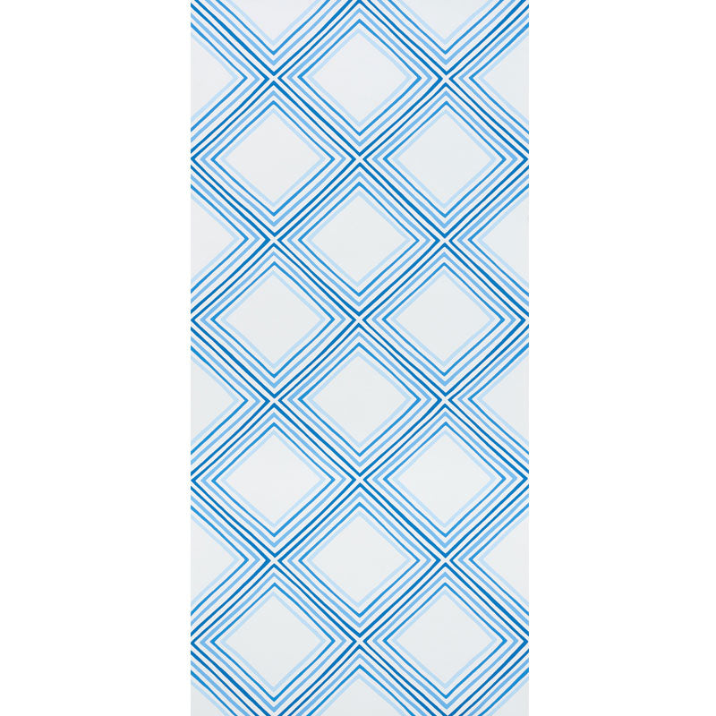 Schumacher Square Dance Blue Wallpaper Sample 5009831