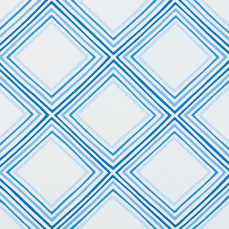 Schumacher Square Dance Blue Wallpaper Sample 5009831