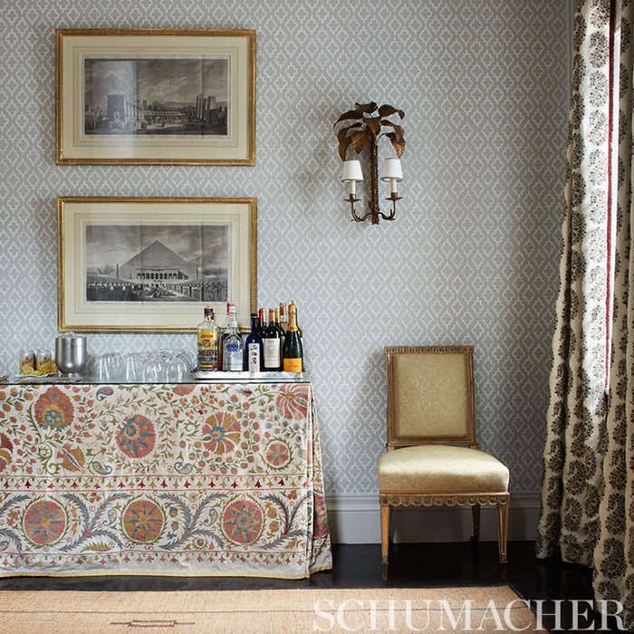 Schumacher Jake Orpington Blue Wallpaper Sample 5009860