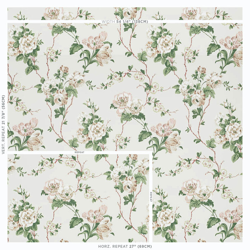 Schumacher Betty Quiet Pink Wallpaper Sample 5009870