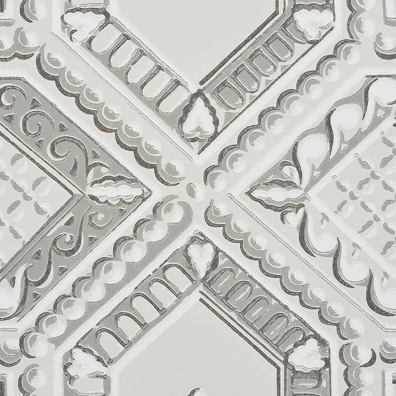 Schumacher Lacunaria Dove Wallpaper Sample 5009900