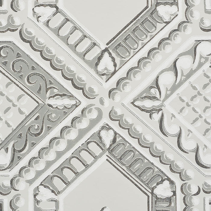 Schumacher Lacunaria Dove Wallpaper Sample 5009900