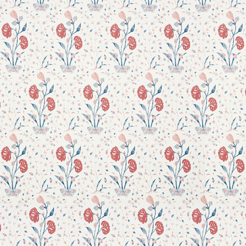 Schumacher Khilana Floral Delft & Rose 5009950 Wallpaper | 40% Off ...