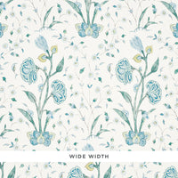 Schumacher Khilana Floral Peacock Wallpaper 5009952