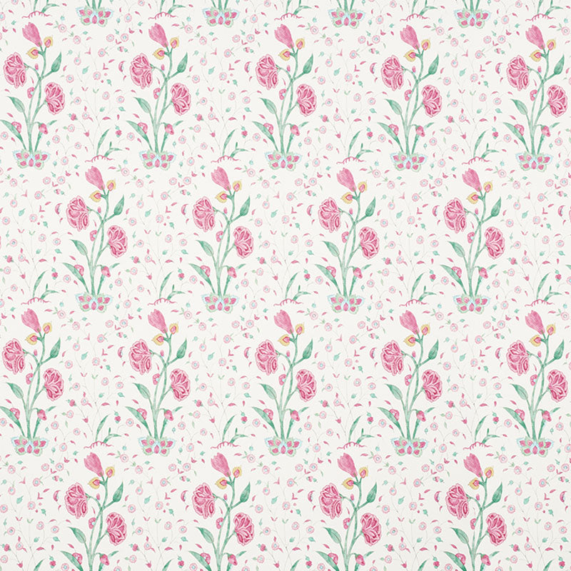 Schumacher Khilana Floral Pink 5009953 Wallpaper | 40% Off (Samples)