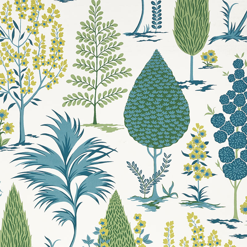 Schumacher Pandora Peacock Wallpaper Sample 5009963