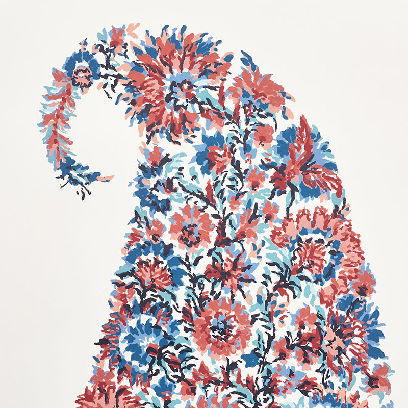 Schumacher Shirala Paisley Delft & Rose Wallpaper Sample 5009970