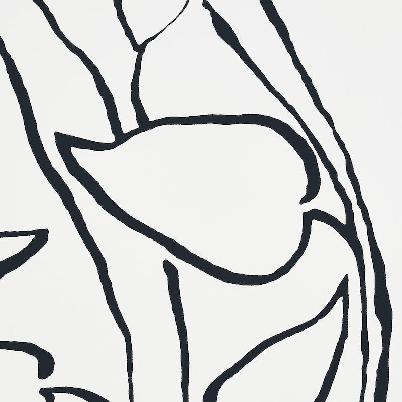 Schumacher Solandra Vine Black Wallpaper Sample 5010071